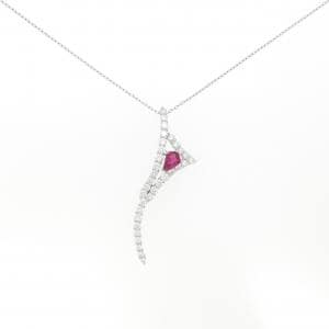 PT900/PT850 ルビー ネックレス 1.002CT ビルマ産