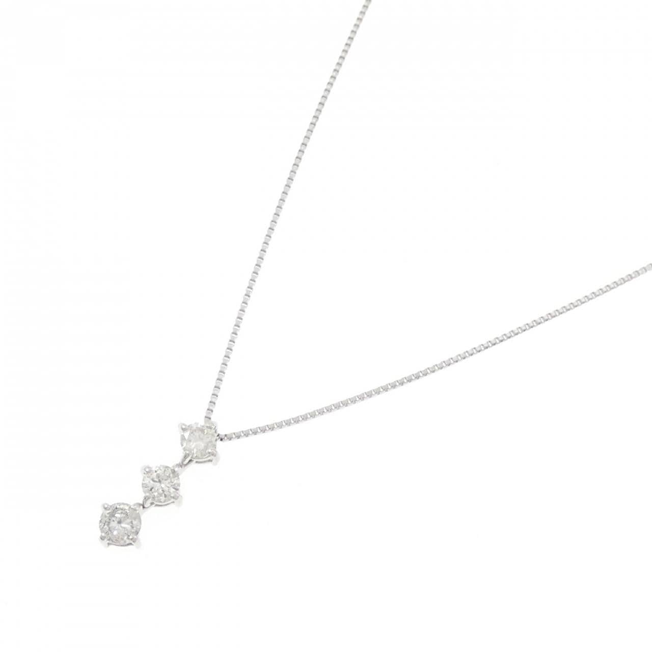 PT900/PT850 スリーストーン ダイヤモンド ネックレス 0.30CT