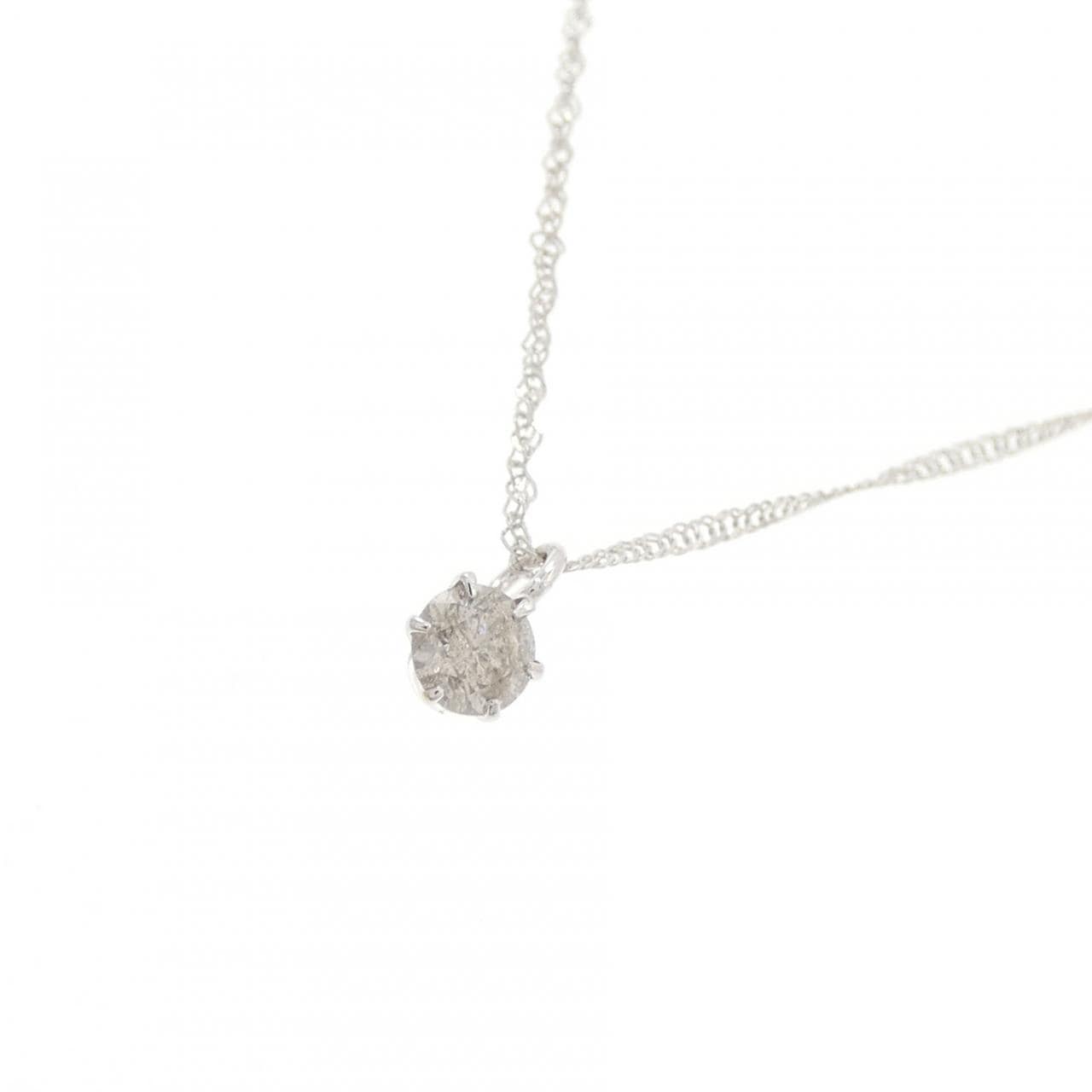 K18WG ソリティア ダイヤモンド ネックレス 0.10CT