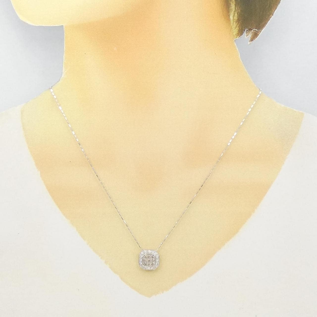 14KWG/K18WG Diamond necklace