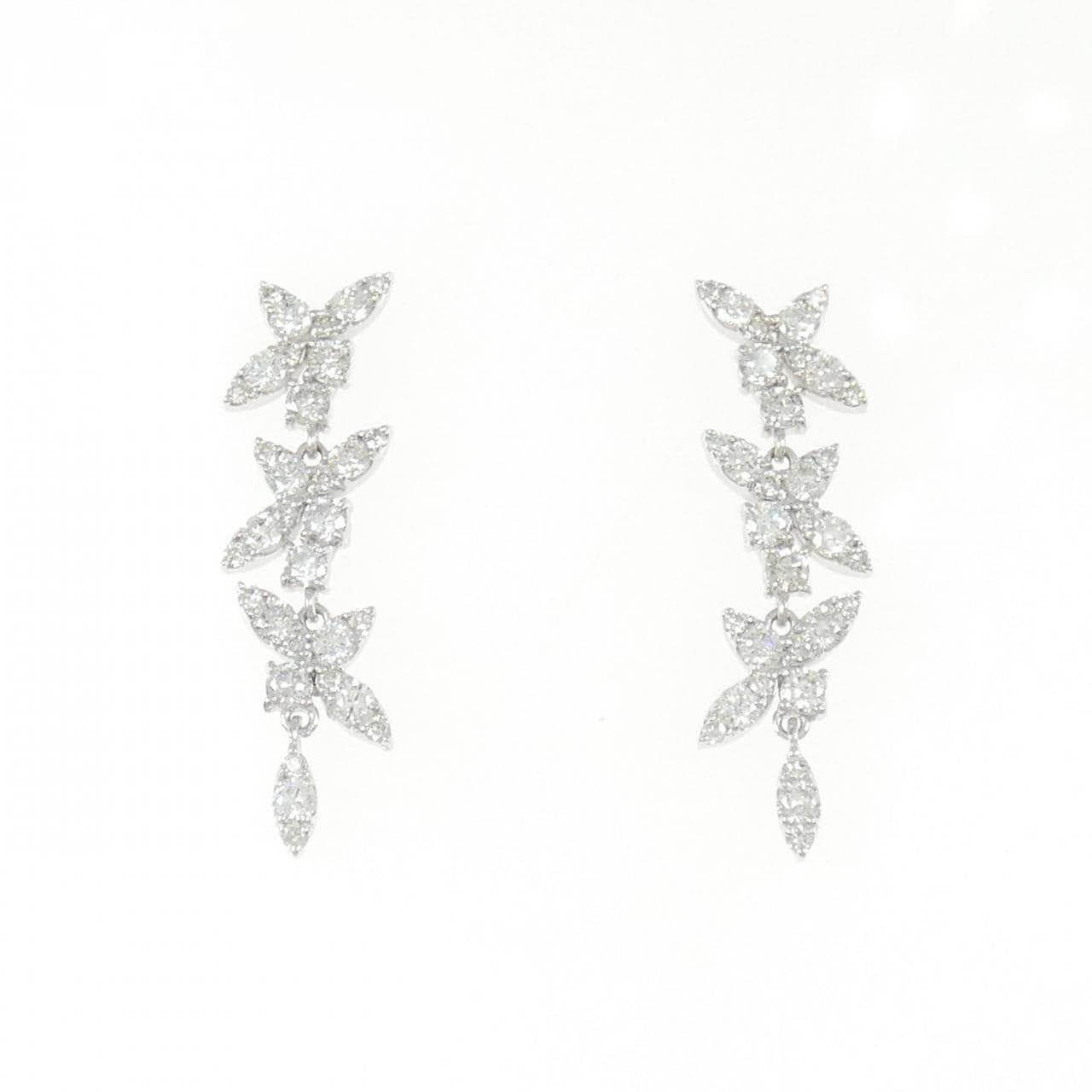 K18WG ダイヤモンド ピアス 1.00CT