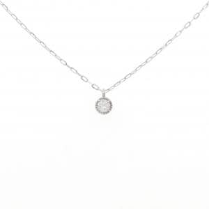 K18WG ソリティア ダイヤモンド ネックレス 0.10CT