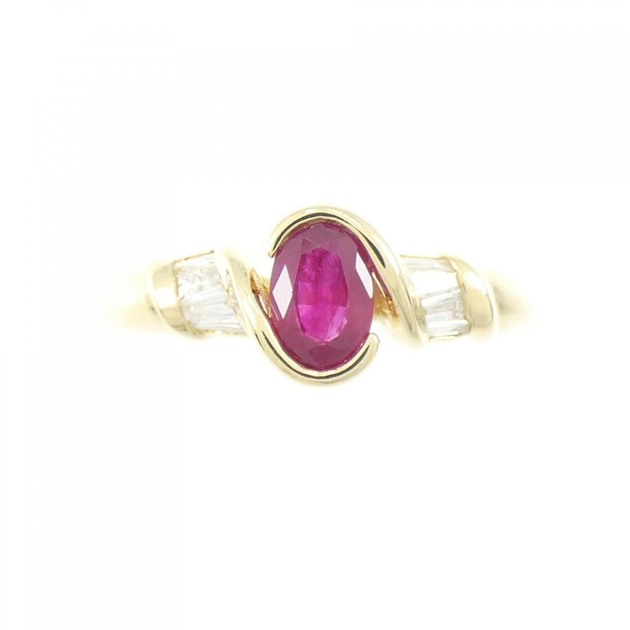 K18YG ルビー リング 0.98CT