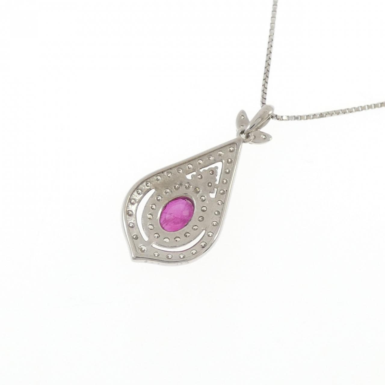 PT900/PT850 ルビー ネックレス 1.02CT