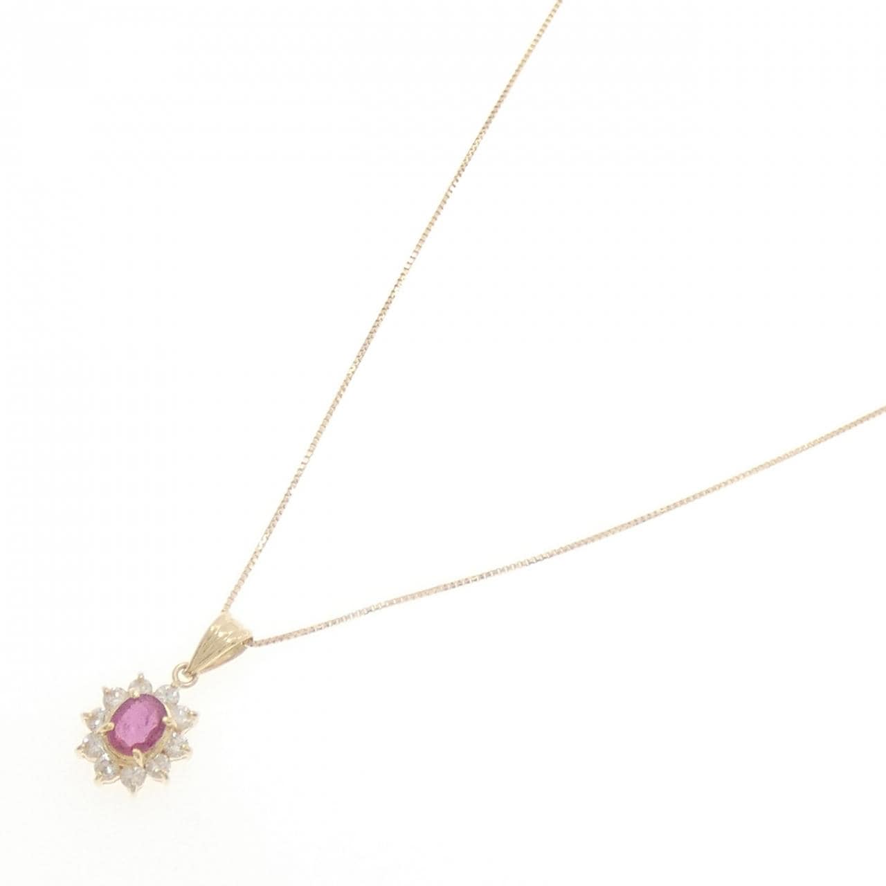 K18YG ルビー ネックレス 0.30CT