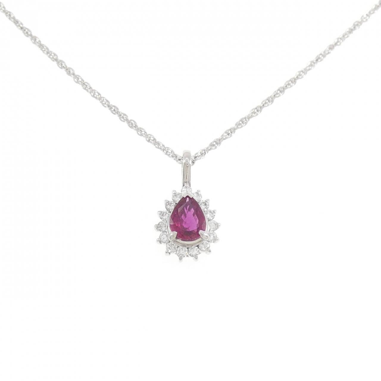 PT900/PT850 ルビー ネックレス 0.60CT