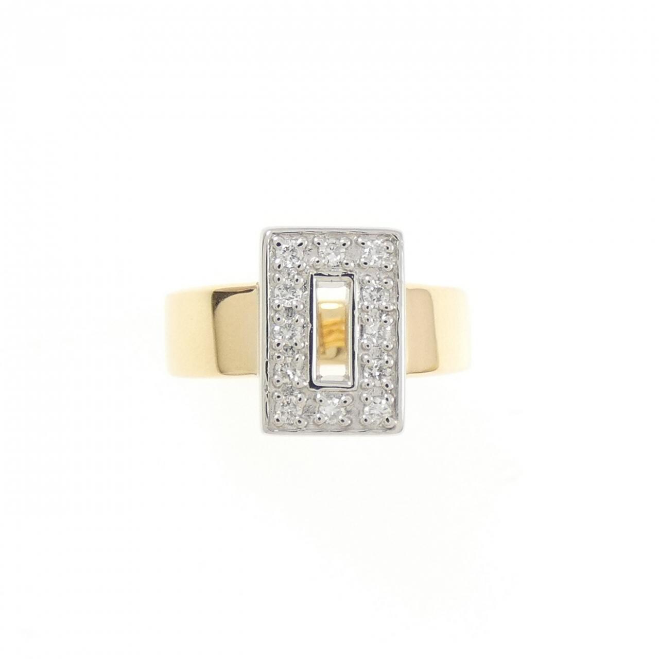 K18YG/PT900 ダイヤモンド ピンキー リング 0.12CT