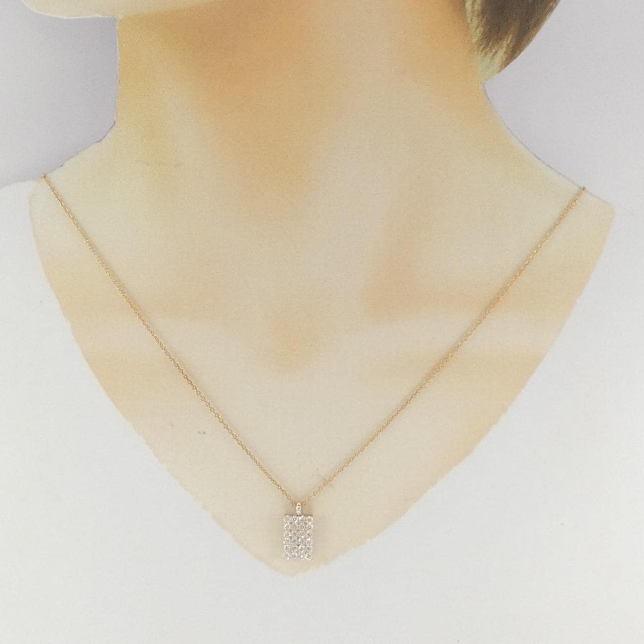 K18PG パヴェ ダイヤモンド ネックレス 0.83CT
