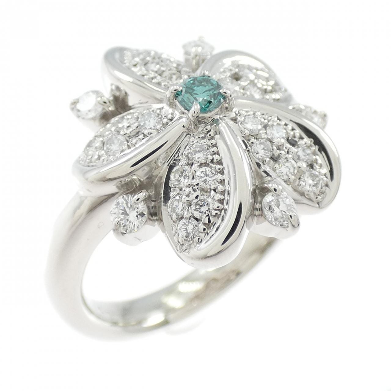 PT900 フラワー ダイヤモンド リング 0.08CT