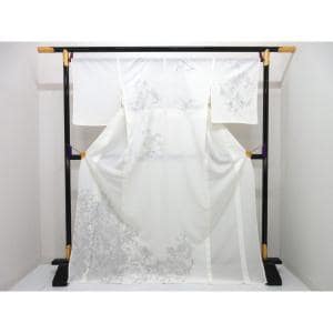 【未使用品】単衣　駒絽訪問着　銀彩友禅