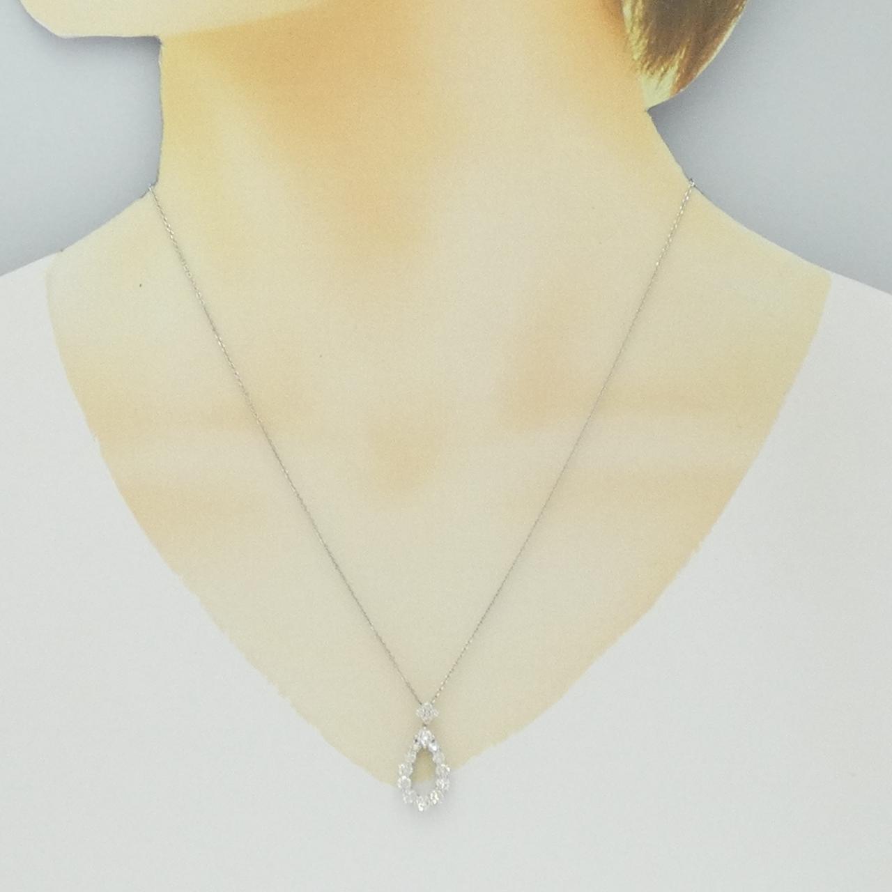 K18WG ダイヤモンド ネックレス 1.00CT