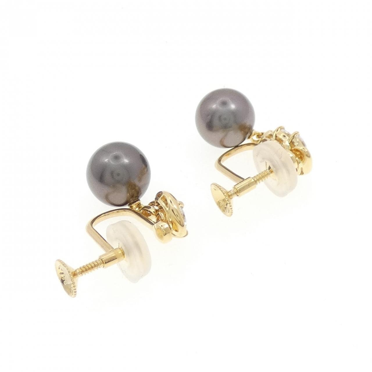 MIKIMOTO Black Pearl Earrings 8.8mm