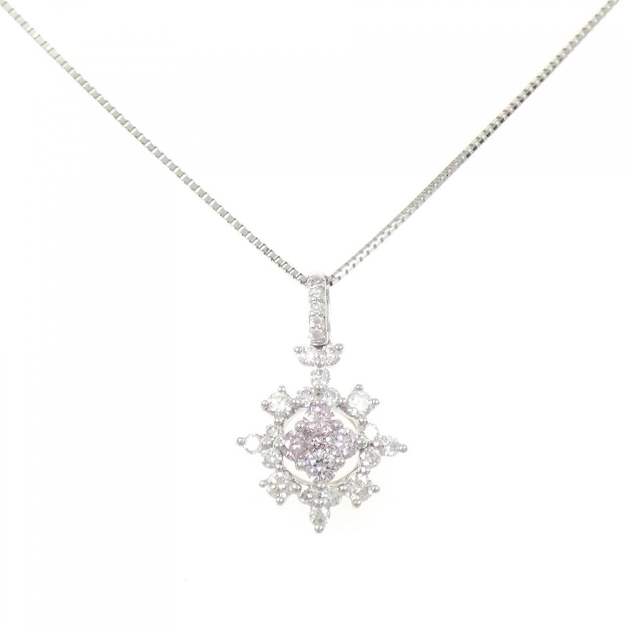 PT900/PT850 ピンクダイヤモンド ネックレス 0.18CT