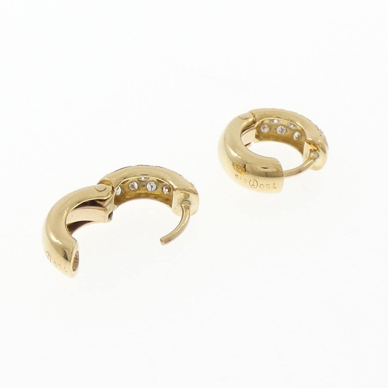 750YG パヴェ ダイヤモンド ピアス 0.26CT