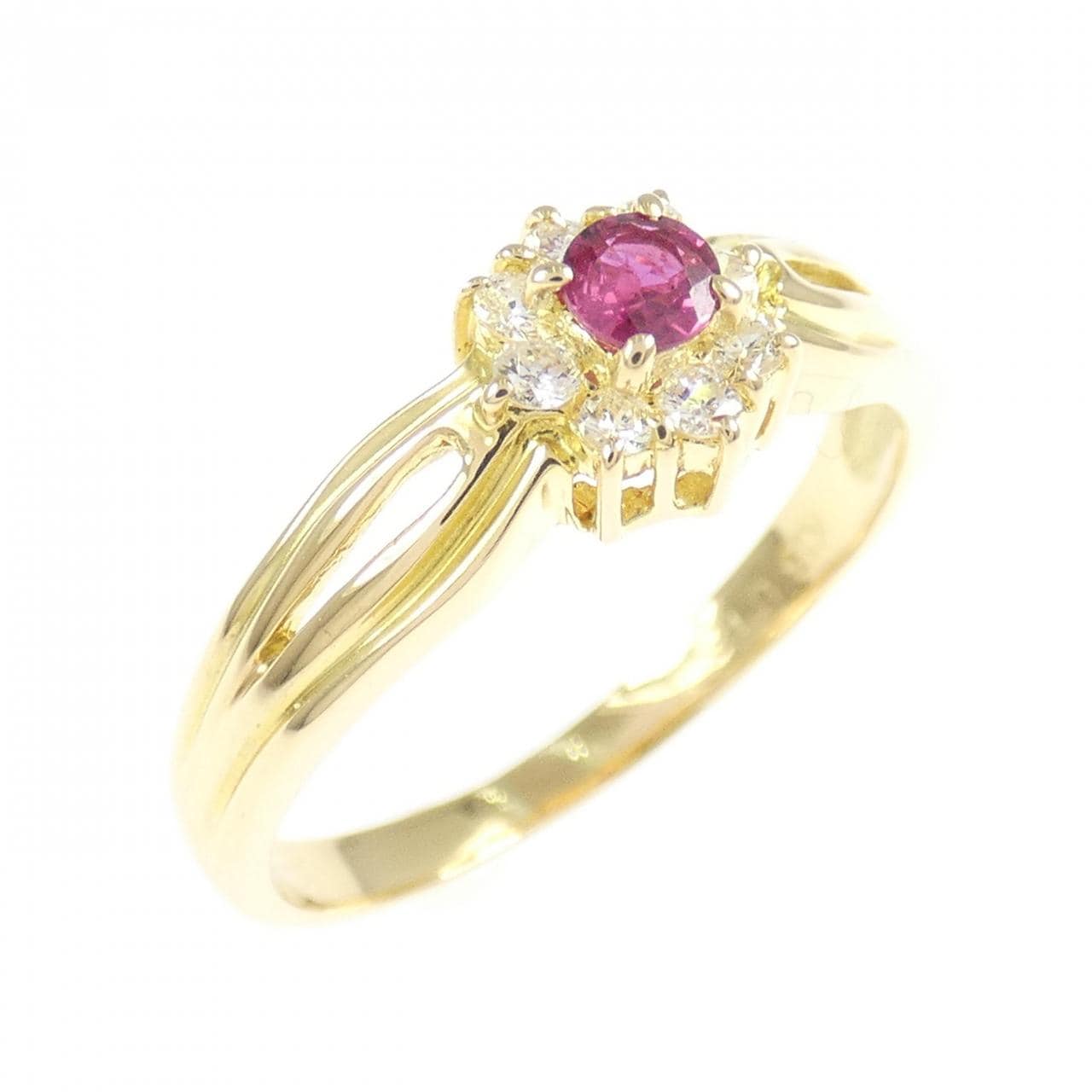 K18YG ルビー リング 0.17CT