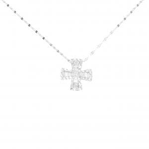 K18WG クロス ダイヤモンド ネックレス 0.20CT