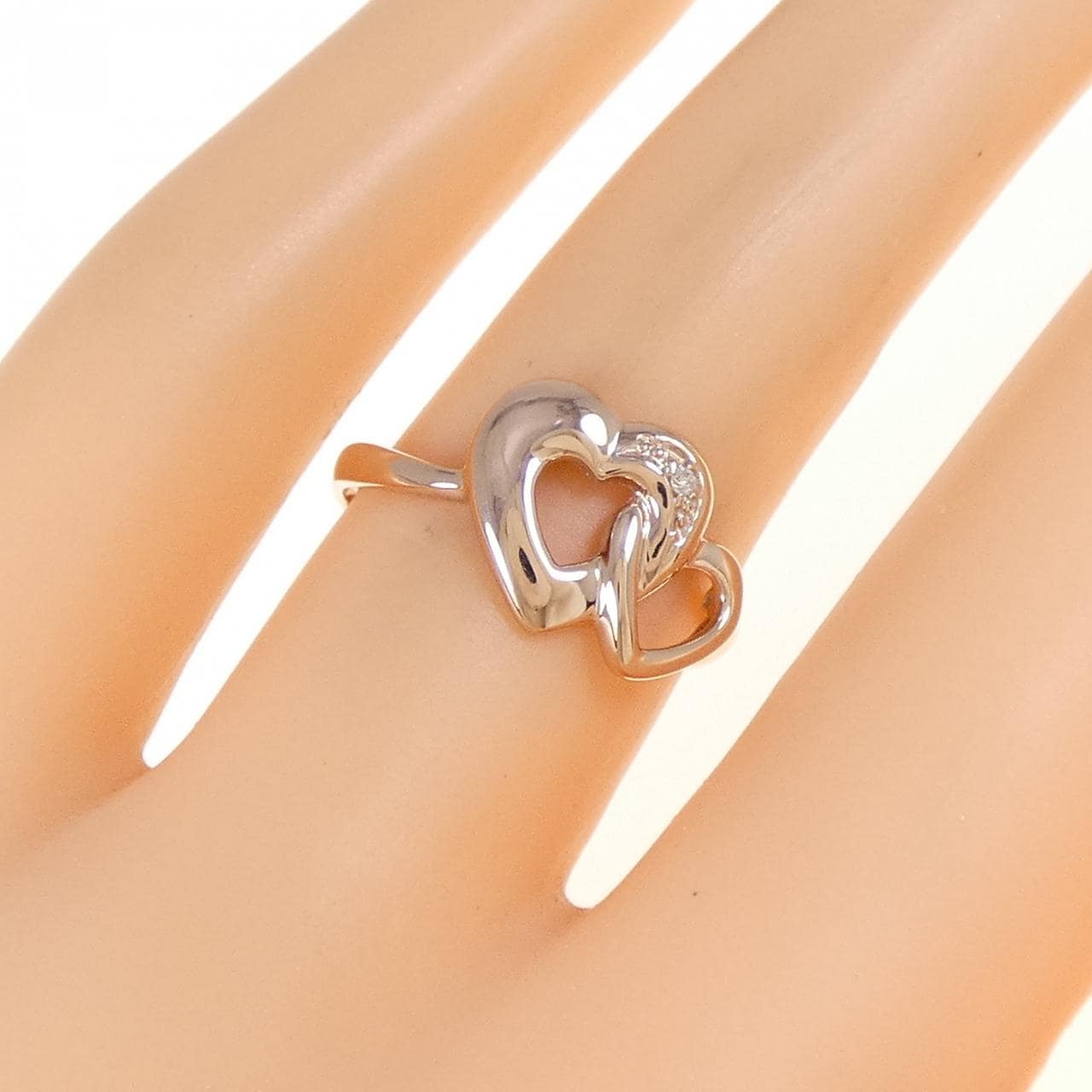 K10PG ハート ダイヤモンド リング 0.005CT