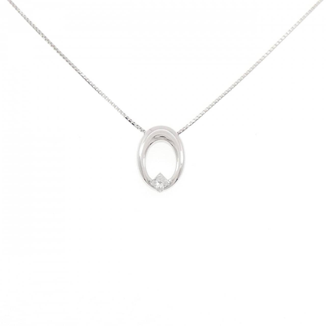K18WG ダイヤモンド ネックレス 0.10CT
