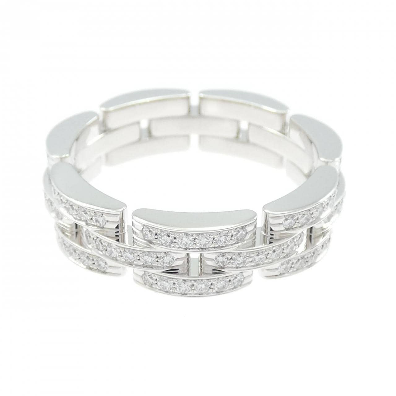 カルティエ マイヨンパンテール 3ロウ フルダイヤ リング