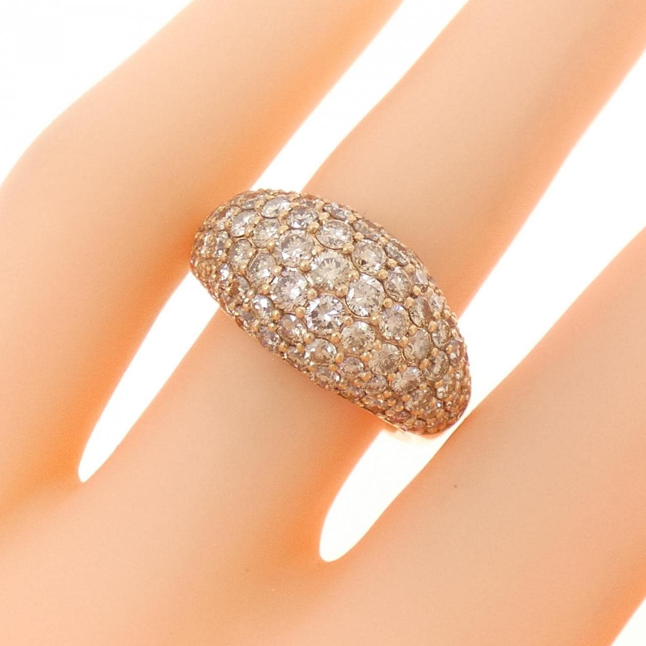 K18PG パヴェ ダイヤモンド リング 2.27CT