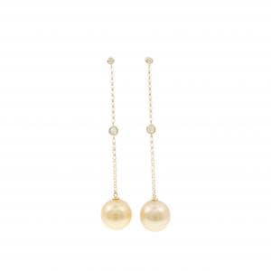 K18YG 白蝶パール ピアス 12mm