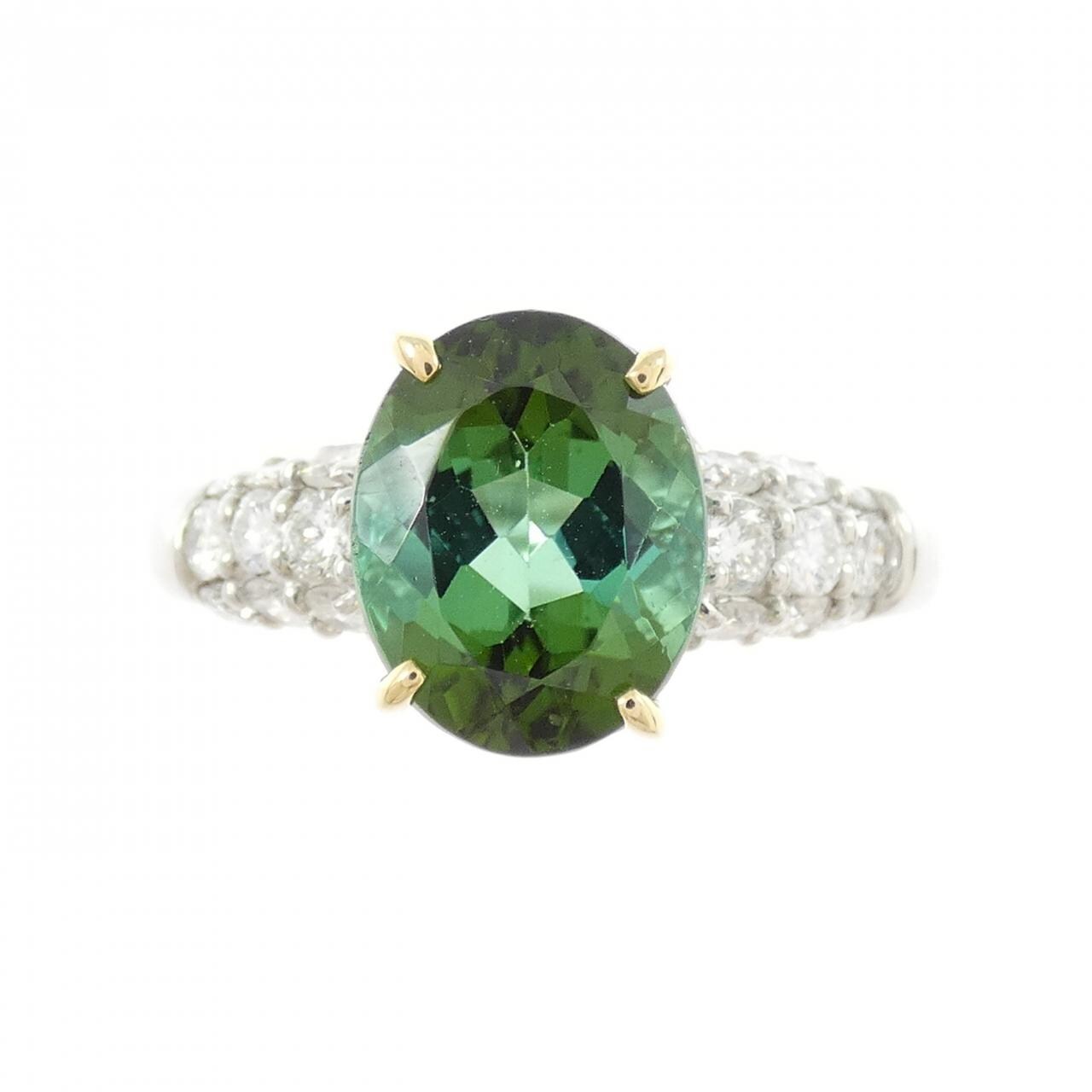 PT900/K18YG トルマリン リング 2.77CT