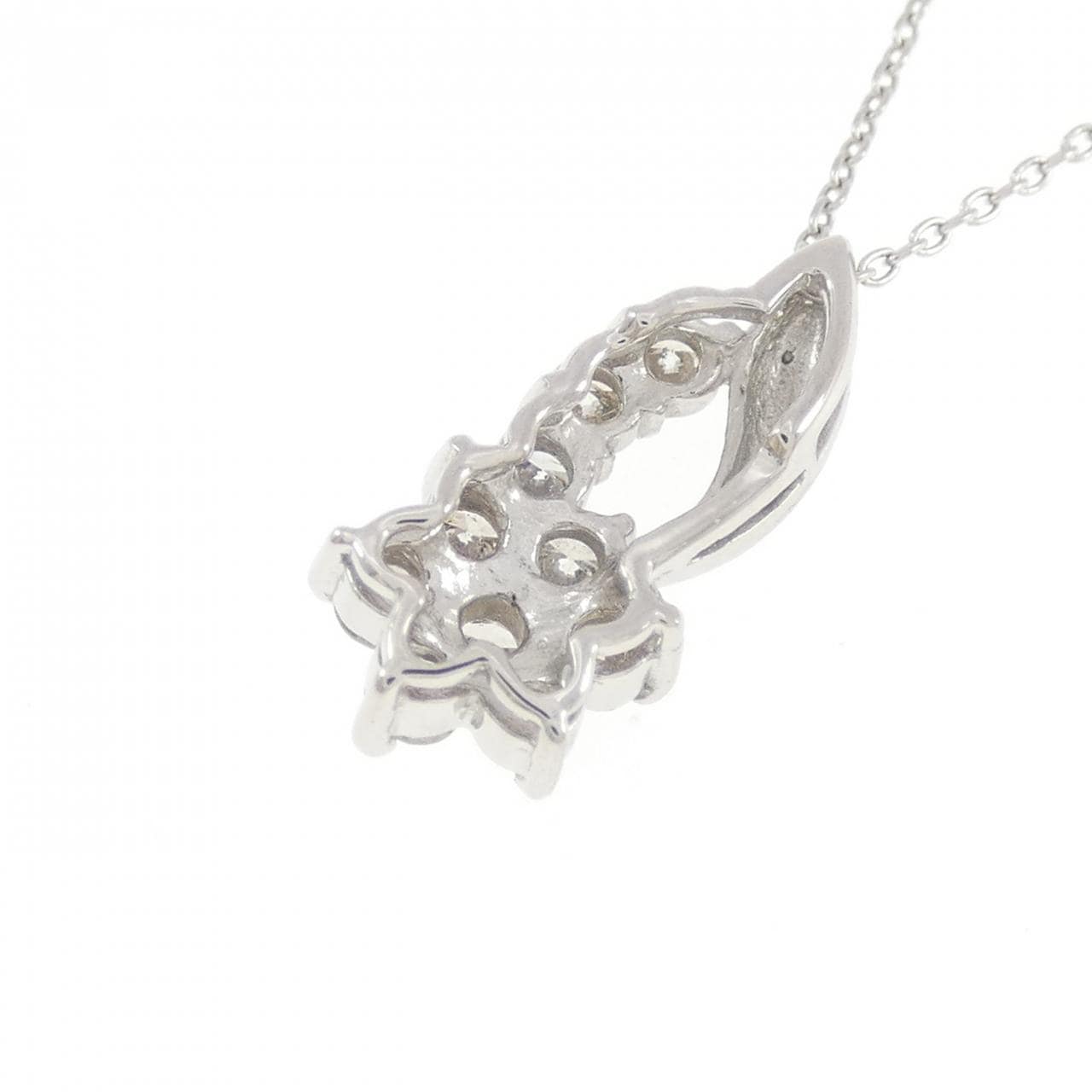 PT900/PT850 フラワー ダイヤモンド ネックレス 0.50CT