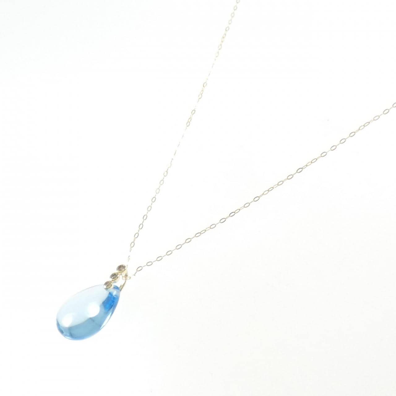 K18YG ブルートパーズ ネックレス 12.00CT