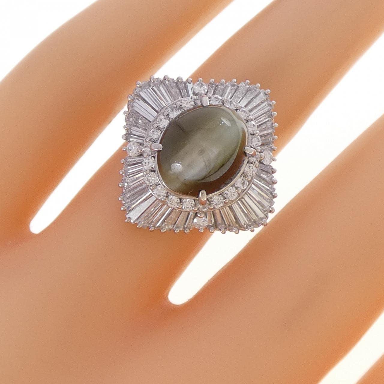 PT900 クリソベリルキャッツアイ リング 7.13CT
