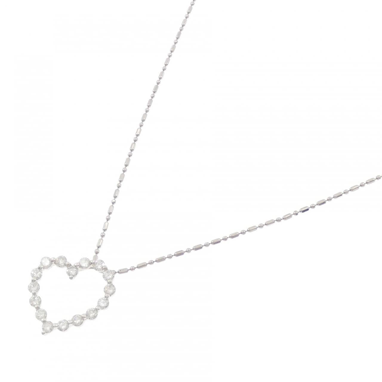 PT900/PT850 ハート ダイヤモンド ネックレス 1.02CT