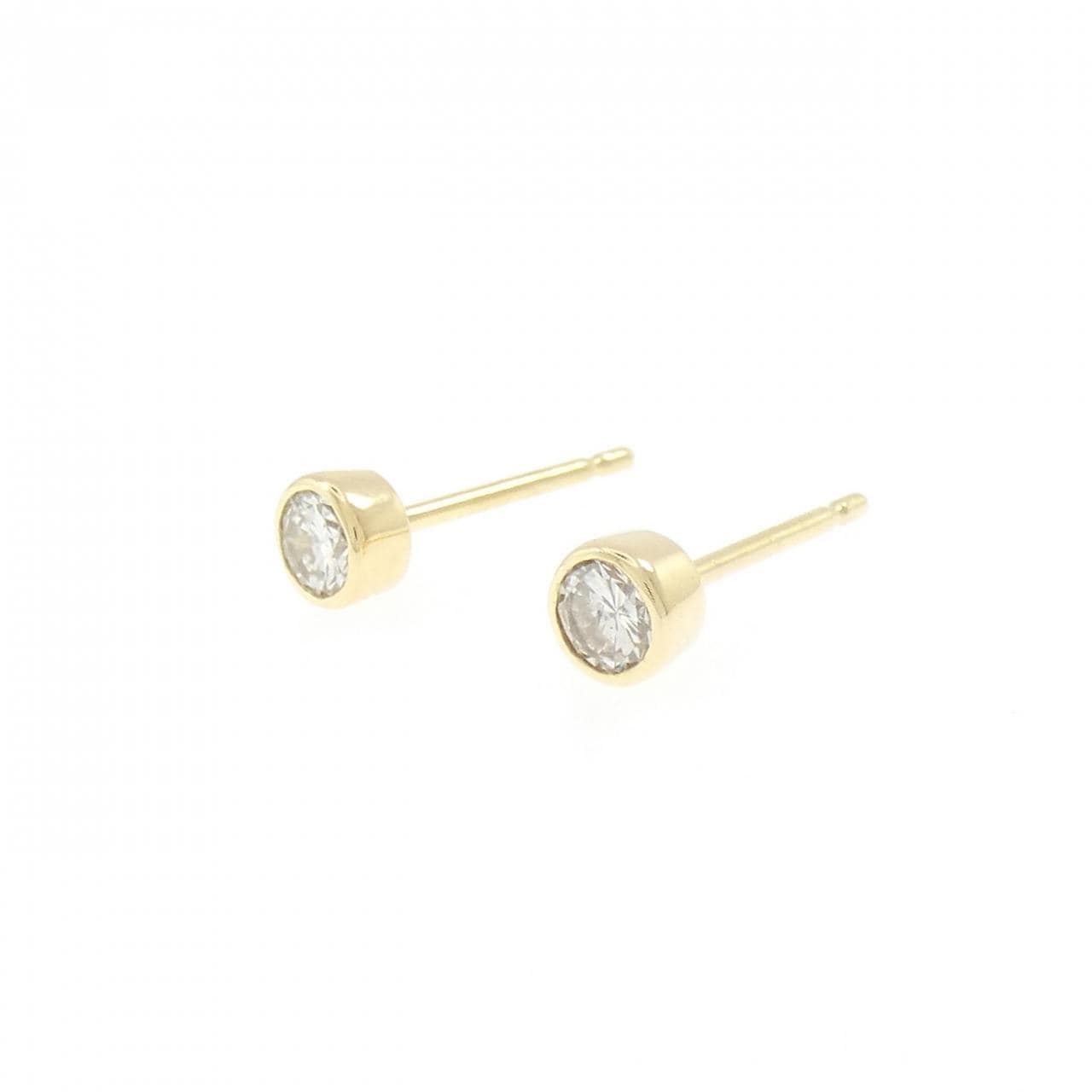 K18YG ソリティア ダイヤモンド ピアス 0.38CT