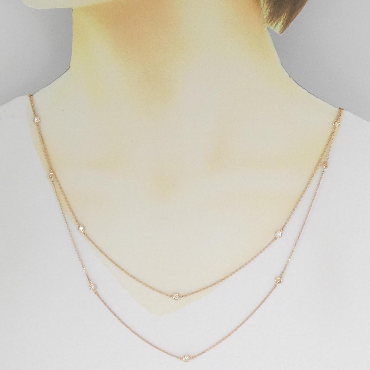 K18PG ダイヤモンド ネックレス 0.90CT