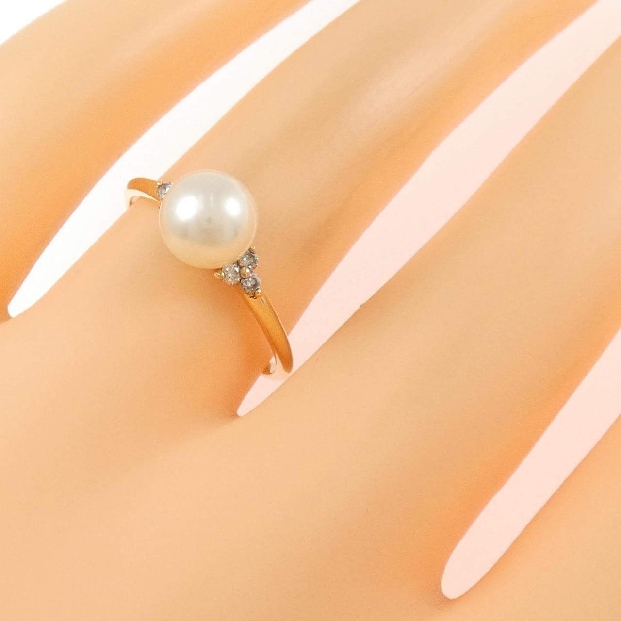 K18YG アコヤパール リング 6.6mm
