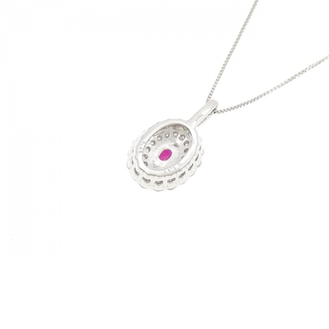 PT900/PT850 ルビー ネックレス 0.45CT