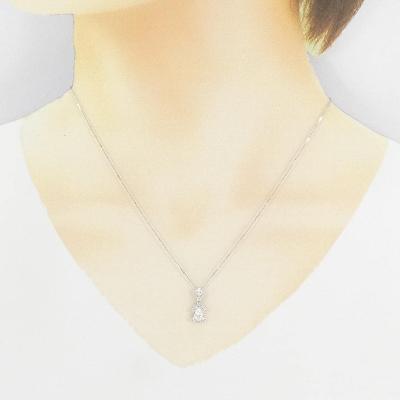 K18WG ダイヤモンド ネックレス 0.36CT