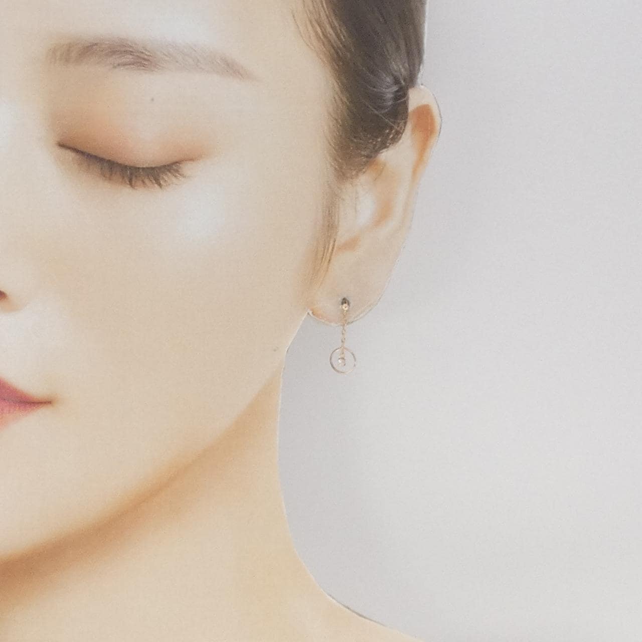 K14PG ダイヤモンド ピアス 0.08CT