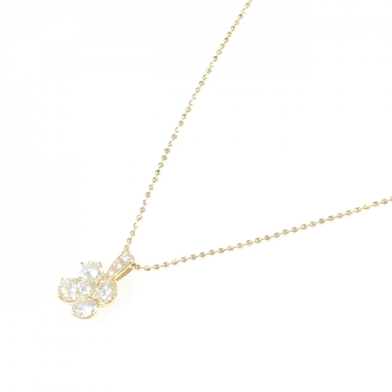 K18YG フラワー ダイヤモンド ネックレス 1.00CT
