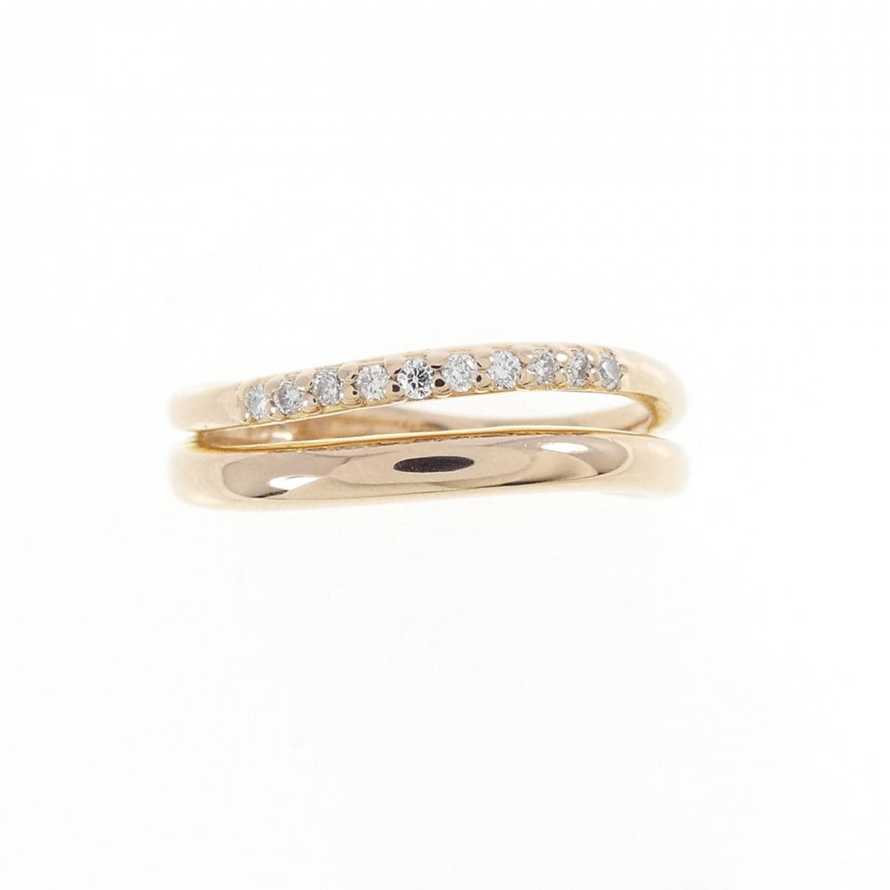K18PG ダイヤモンド ピンキーリング 0.05CT