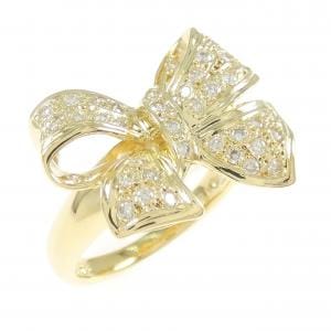 K18YG リボン ダイヤモンド リング 0.30CT
