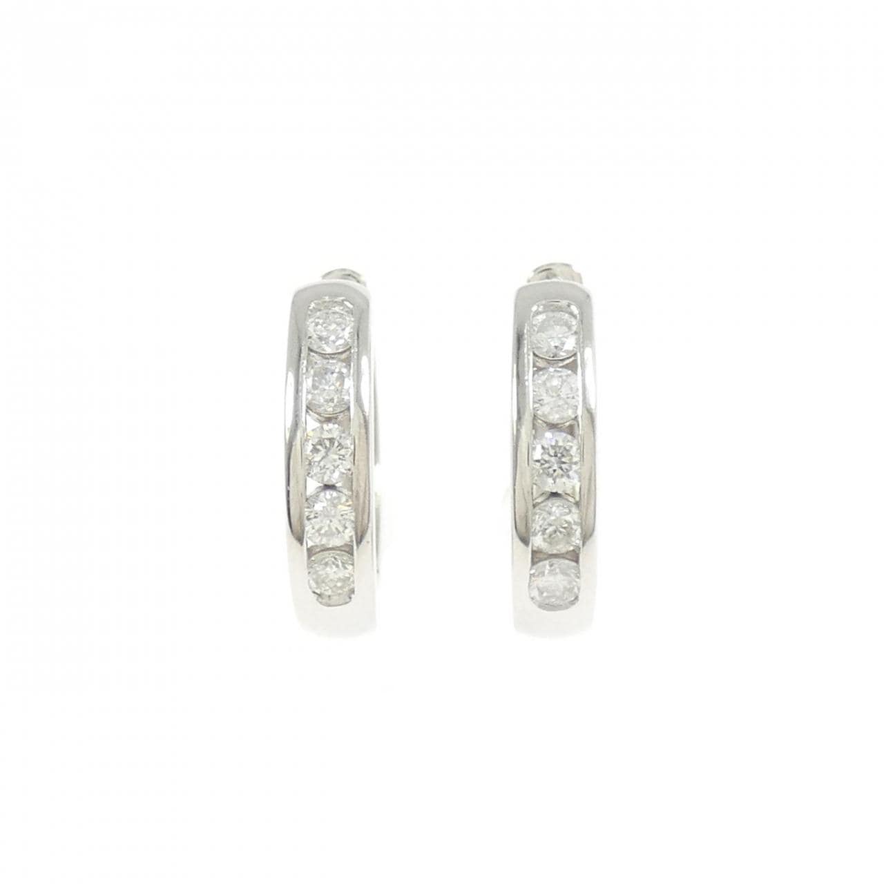 PT900 ダイヤモンド フープ ピアス 0.50CT