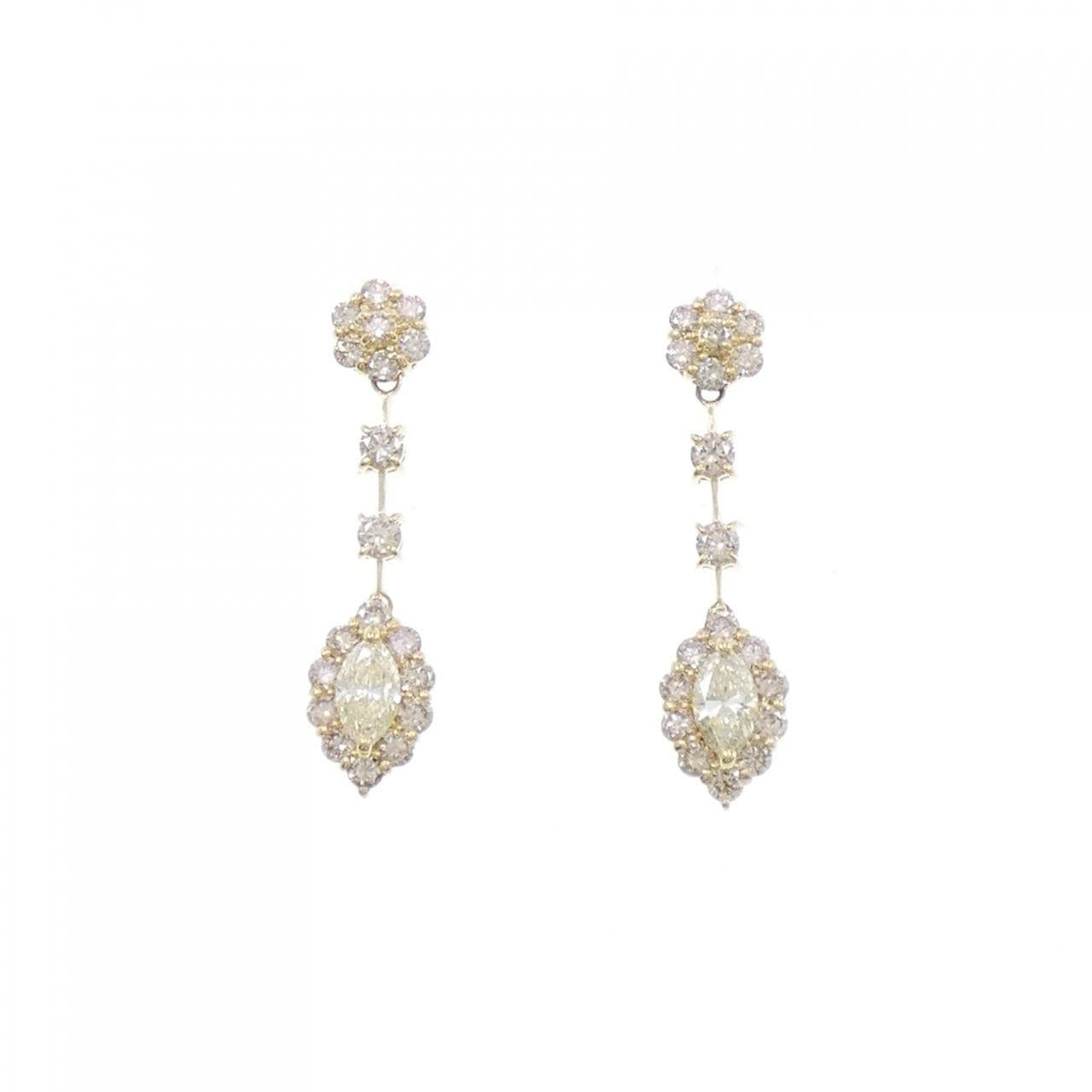 [BRAND NEW] K18YG Diamond earrings 0.80CT