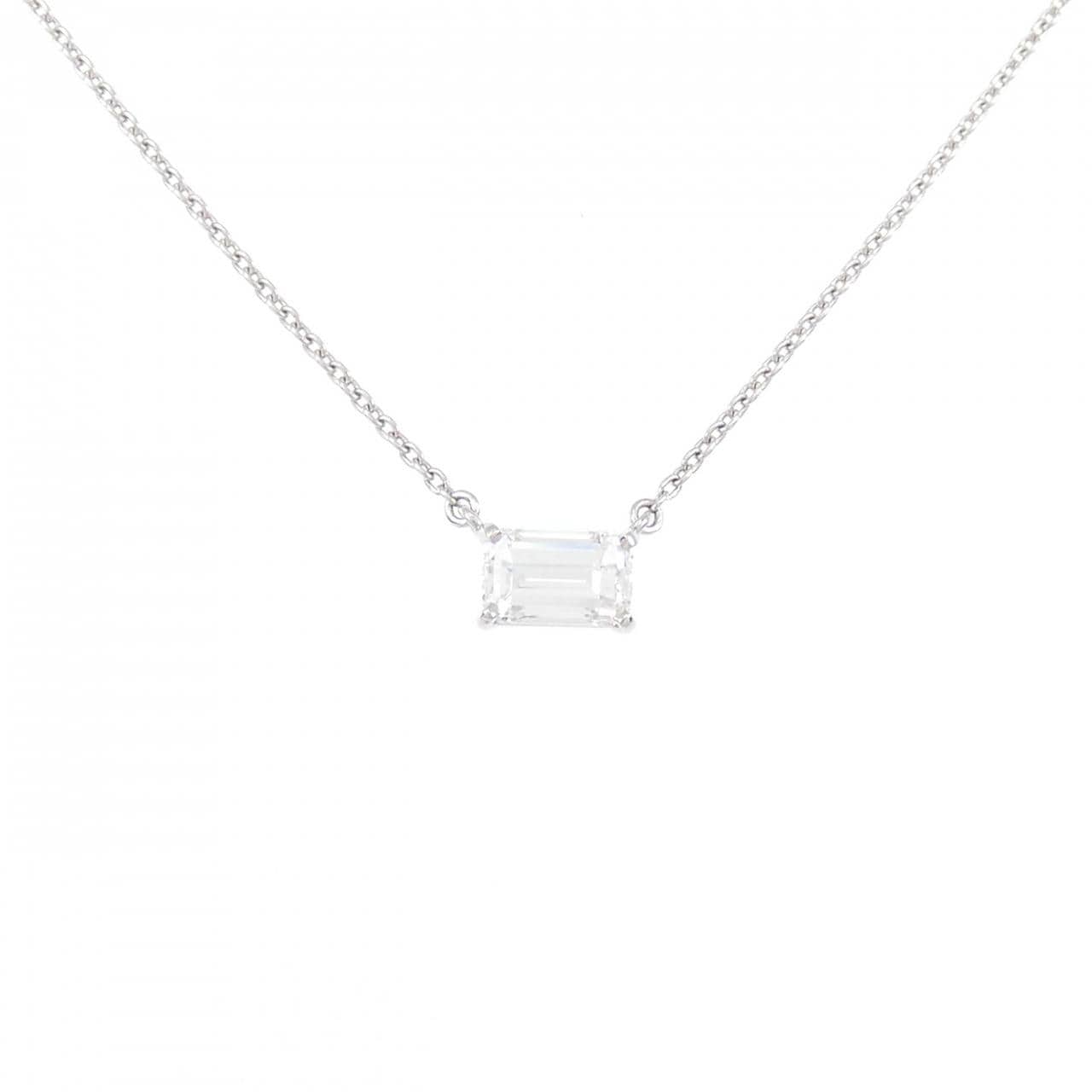 【リメイク】PT900/PT850 ダイヤモンド ネックレス 0.492CT F VS1 エメラルドカット