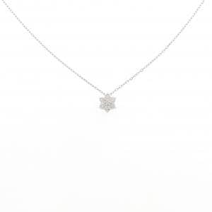 【新品】K18WG フラワー ダイヤモンド ネックレス 0.10CT