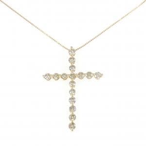 K18YG クロス ダイヤモンド ネックレス 2.30CT