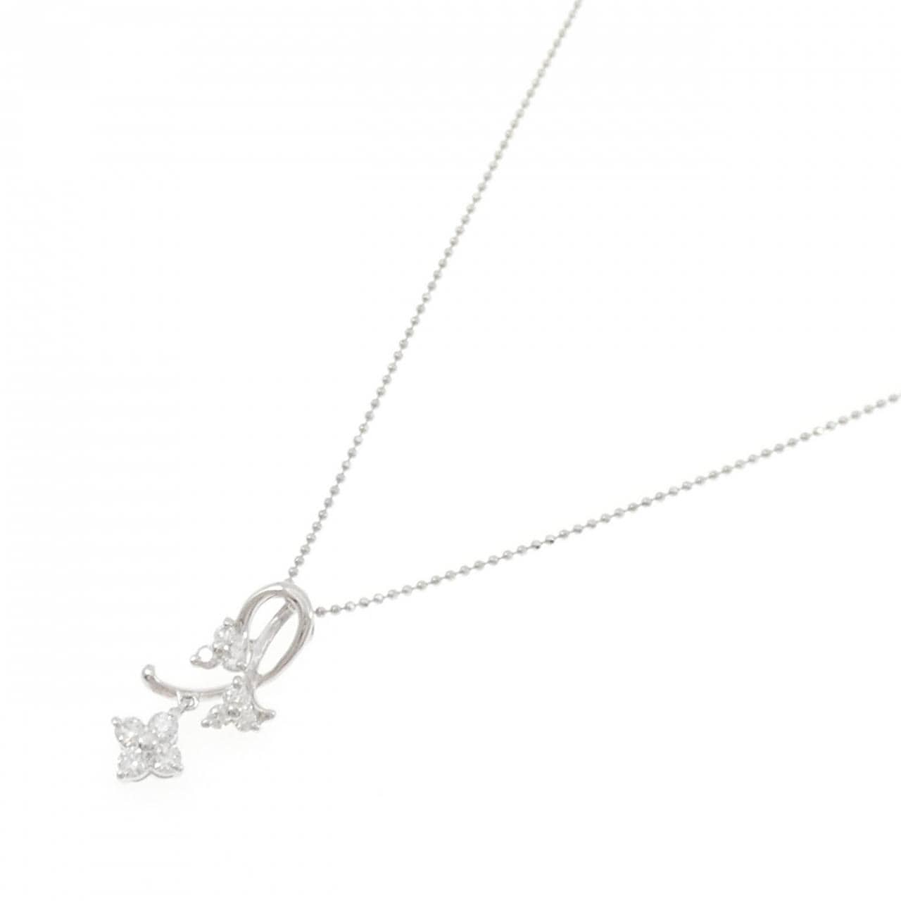 PT850 フラワー ダイヤモンド ネックレス 0.41CT