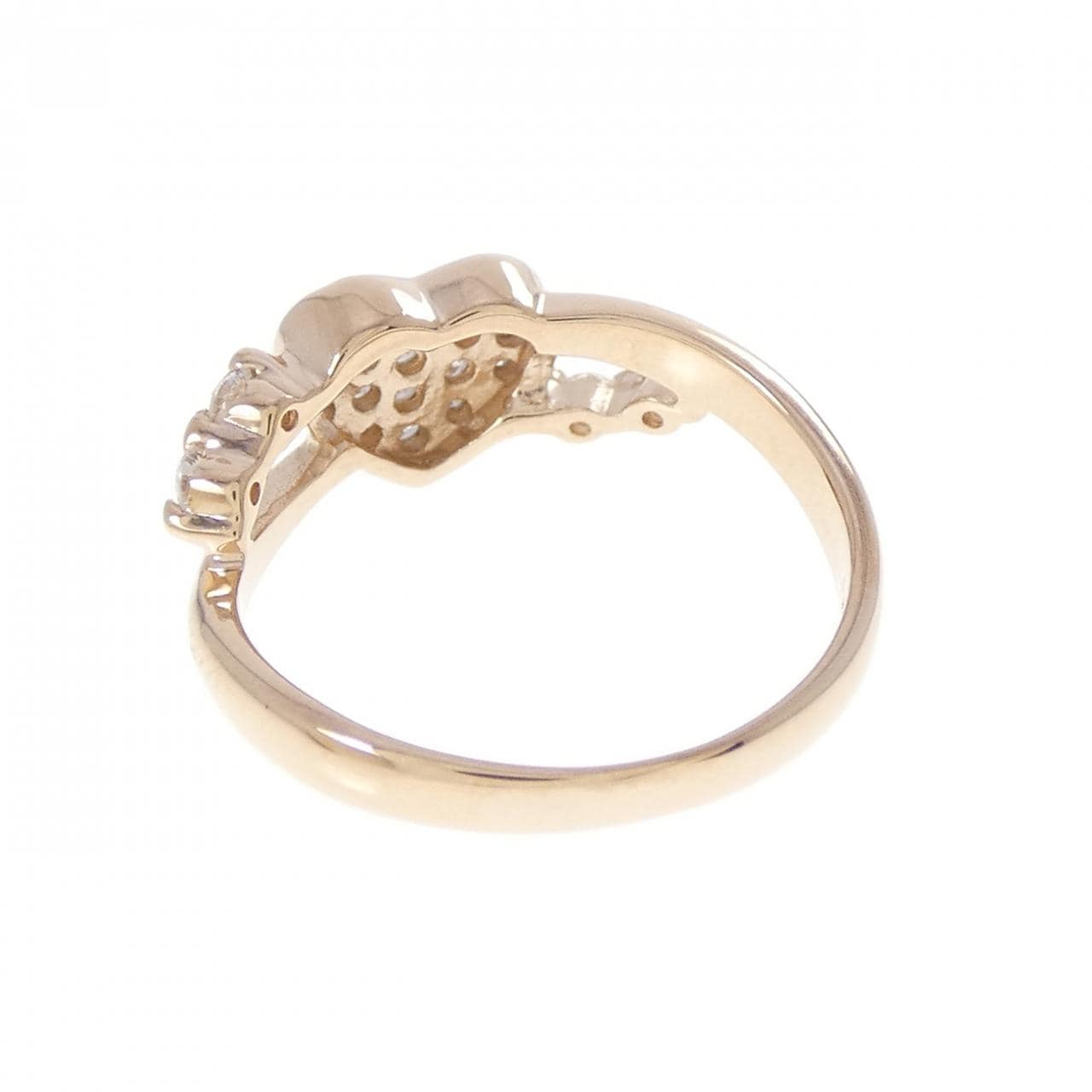 K18PG ハート ダイヤモンド ピンキーリング 0.17CT