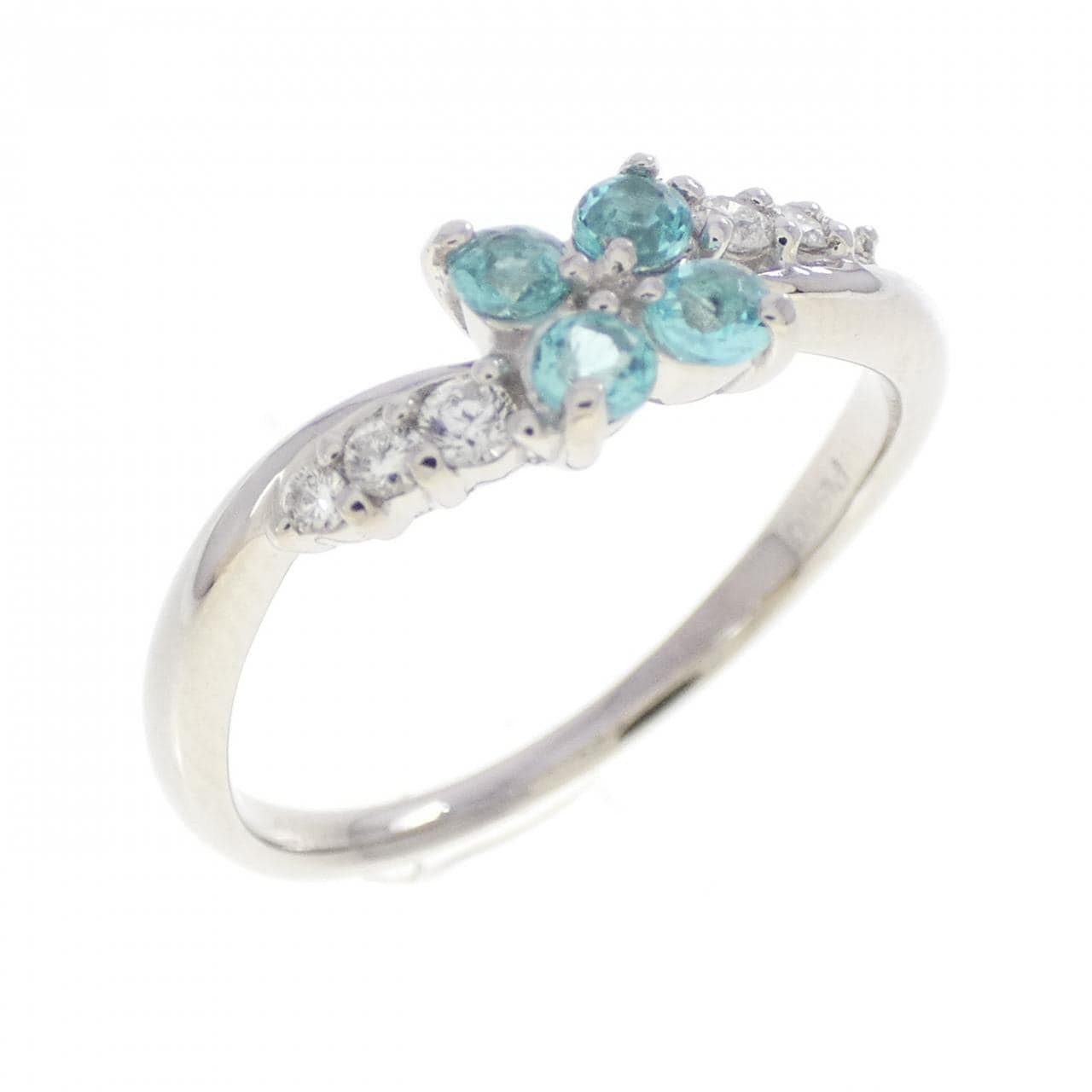 PT900 フラワー トルマリン リング 0.19CT