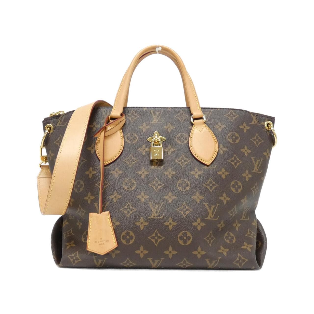 LOUIS VUITTON Monogram Flower 拉鍊手提包 MM M44360 包