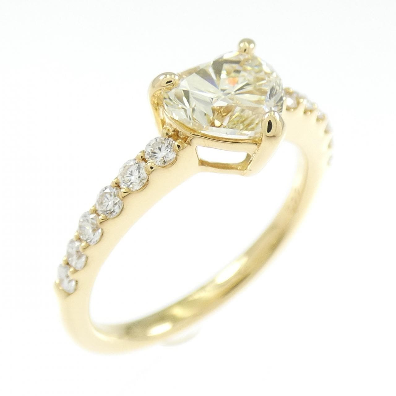 【リメイク】K18YG ダイヤモンド リング 1.017CT VLBY VS2 ハートシェイプ
