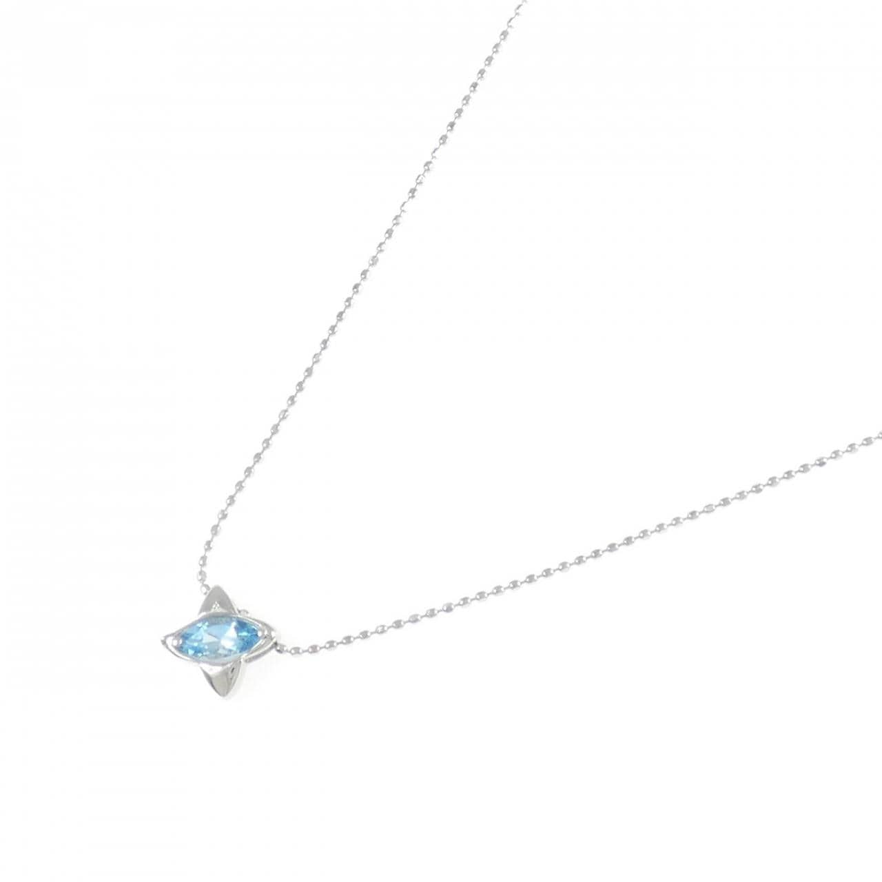 K18WG ブルートパーズ ネックレス